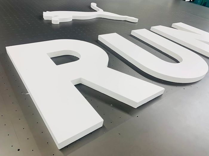 Large 19mm thick foamex letters and logos