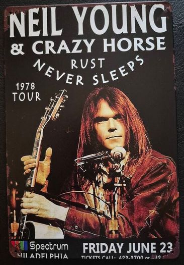 Neil young / crazy horse , vintage style metal sign .