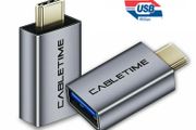 2 X Cabletime Aluminum Alloy USB 3.1 Gen 2 (10 Gbps) Type-C (Male) to Type-A (Female) OTG Adapter/Convertor (Brand New/Warranty)