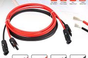 1Pair 2m Solar extension cable wire 12AWG 4mm Red Black with male and female connectors For solar panels solar controller