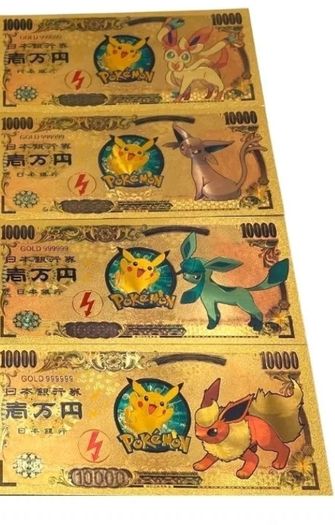 Pokemon Collectible Gold Novelty Money Banknotes Eeveelutions
