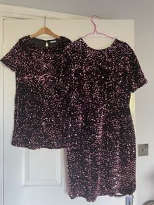 Womens sequins dress with matching daughter