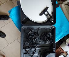 Satellite Dish with accessories in case, in excellent condition