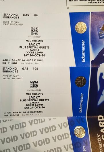 Two Standing Jazzy tickets