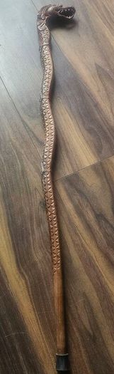 Hand-Carved Wooden Dragon Cane