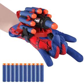 Spiderman Wrist Nerf Bullet Soft Bullets Launcher Spray Wrist With Gloves Launching Soft Bomb Toy Gun Outdoor Games Toys