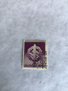 Genuine WW2 German stamp - Sword and Swastika
