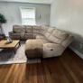 Beige corner recliner sofa chaise couch Image 3