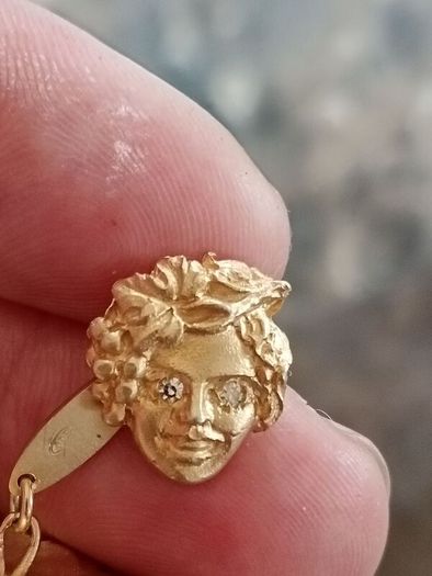 A Stunning pair of Mid Nineteenth Century Gilt Silver Cufflinks with Diamond Eyes
