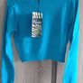 Turquoise turtleneck jumper front deco fits Xs s m Image 3