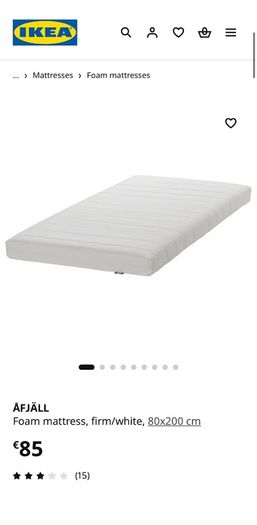 IKEA ASVANG Foam mattress, firm/white, 80x200cm