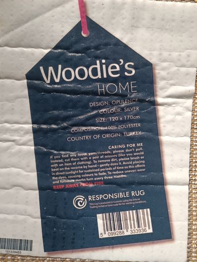 Woodies light grey rug