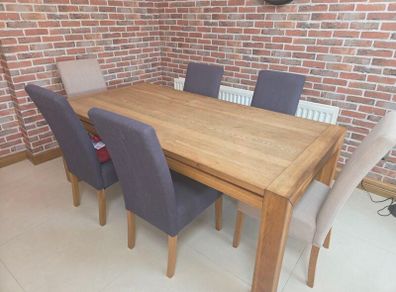 solid oak dining table