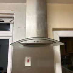 Belling 90cm Curved Glass & Stainless Steel Extractor Hood