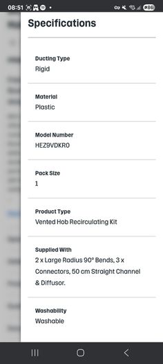 Bosch Vented Hob Recirculating Kit