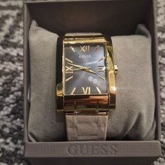 Mens gold Guess Clyde 34mm watch