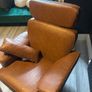Practically new armchair and footstool Image 3