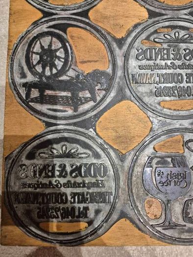 Vintage metal printing plates