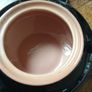 Villeroy and Boch Biarritz Mid century Black glazed lidded sugar bowl with pink / peach interior Image 2