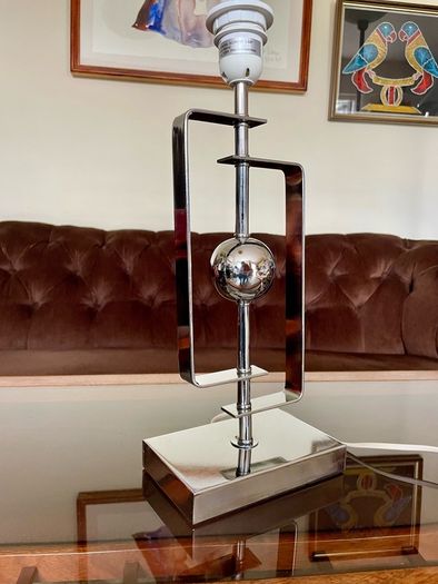 Stylish Italian Style Repro Chrome Space Age MCM Table Lamp