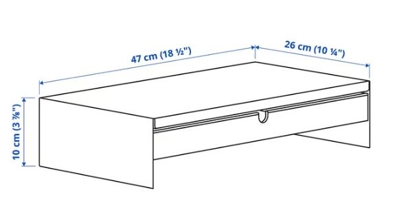 Ikea ELLOVEN monitor stand with drawer (White)