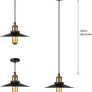 NEW SALE | Industrial Pendant Light, Retro Ceiling Lighting Black Metal Lamp Shade with E27 Base for Farmhouse Image 2