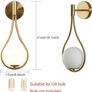 Sconces with Milky Glass Globe and Brushed Brass Finish - Modern Wall Mount Light Fixture for Bedroom, Bathroom, Living Room and Hallway Image 3