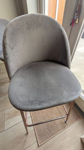 3 Pebble & Leaf Luxe Diamond Velvet Bar Stools