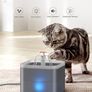 FREE EXPRESS SHIPPING Cat Water Fountain, Cat Fountain with LED Light and Activated Carbon Filter, 2L Pet Water Fountain Cat Bowl, Gray Image 2