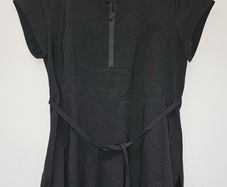 Buttercups Beauty uniform for college Bife Black Salon Tunic with Waist Tie, Size 12 (M) Premium Irish Workwear