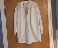 Fat Face Ivory  Cardigan/ JacketS. S- 12   B.N.W.T