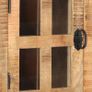 Highboard with Wheel 38x30x143 cm Solid Rough Mango Wood Image 4