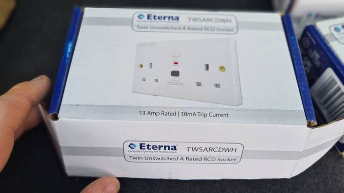New Eterna Type A RCD Sockets & Fused Spurs Boxed