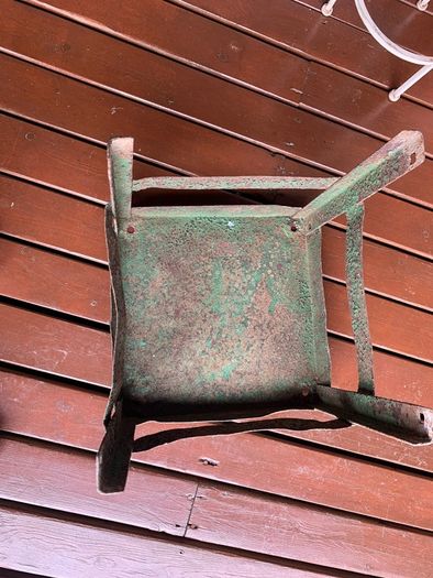 vintage industrial stool / table