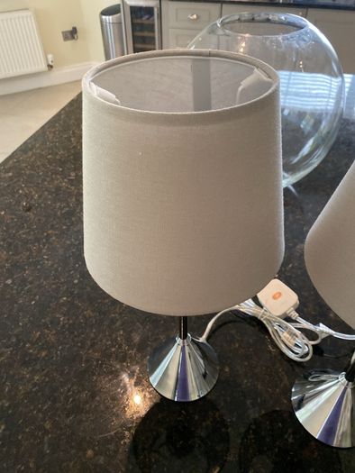 2 x Bedside Touch On/Off Table Lamps
