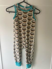 Maxomorra owl playsuit dungarees romper age 18months - 2 years