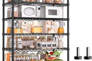 91cm x 46cm x 191cm Wire Storage Shelves with Wheels, NSF Certified 6-shelfs Heavy Duty Adjustable Kitchen Shelving Unit, Pantry Organizer Rack Rolling Metal Shelf for Garage