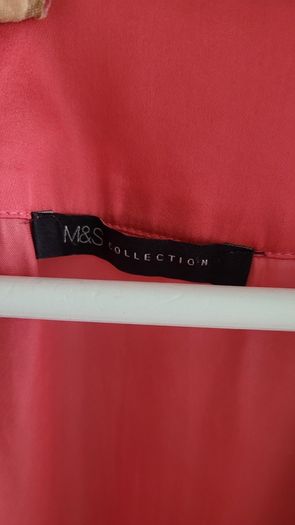 M&S coral blouse with gold cuff button Sz 16 (Fit 12-14UK)