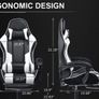Gaming Chair Ergonomic Computer Chair Office Chair Desk Swivel Chair Adjustable Reclining Footrest Cushion White New! Image 6