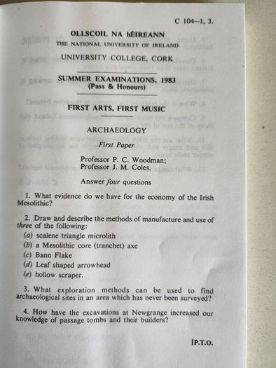The National University Of Ireland.  Examination Papers 1983. Music, Socialsc,lawcatechetics. Paperback In Good Condition. See Photos For Same.