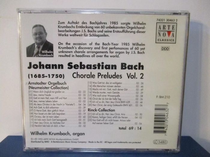 Johann Sebastian Bach. Chorale Preludes. 3 x CD Boxset. Free Postage!