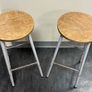 Pair of Vintage Industrial Workshop Stools. Image 2