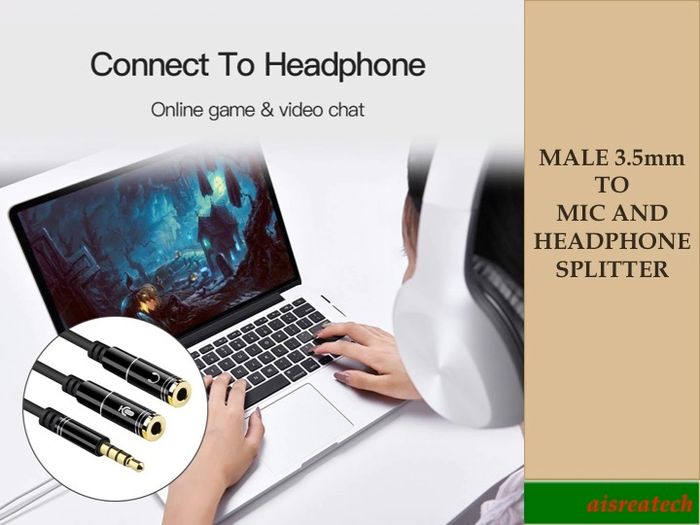 Male 3.5mm To Headphone And Mic Splitter