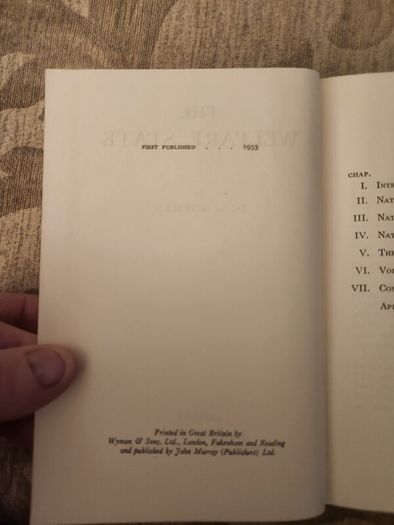 The Welfare State. By D.l. Hobman. First Edition 1953 Hardback In Good Condition. See Photos For Same.