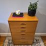 Mid-Century Teak Tallboy Chest of Drawers - Sculpted Handles, Fully Restored Image 3