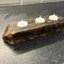Rustic Wooden Candle Holder Display Image 3