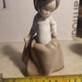 Lladro Nao Young Girl Porcelain Figurine in Tan Dress Image 8