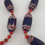 Antique Venetian Style Blue Feather Desgin & Venetian WhiteHeart Glass Beads Necklace Image 9
