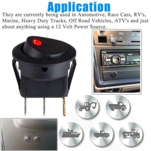 25733 4X LED 12V 20Amp Car Boat Marine Rocker SPST Toggle ON/OFF Switch