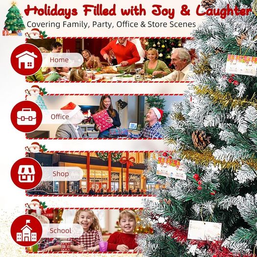 Artificial Christmas Tree, 6FT Holiday Xmas Tree 1400 Branch Tips,